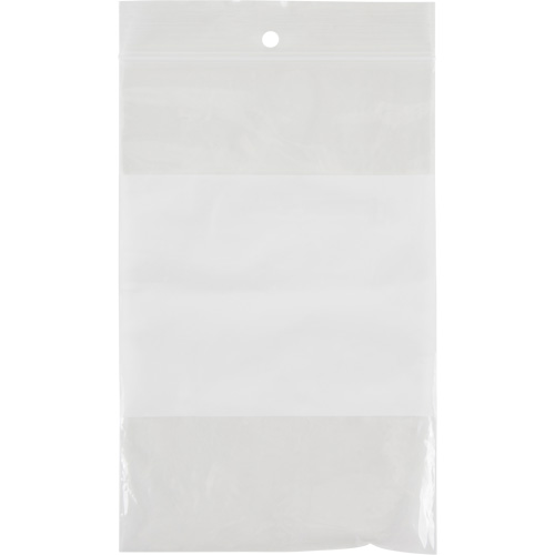White Block Poly Bags, Reclosable, 6" x 4", 2 mils Ontario Packaging
