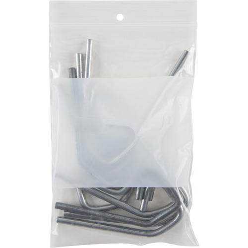 White Block Poly Bags, Reclosable, 6" x 4", 2 mils Ontario Packaging