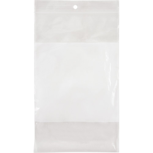 White Block Poly Bags, Reclosable, 8" x 5", 2 mils Ontario Packaging