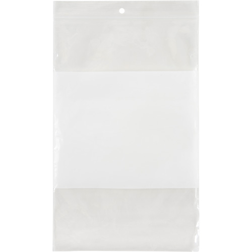 Sacs en poly avec espace inscriptible blanc, Refermable, 9" x 6", 2 mils Ontario Packaging