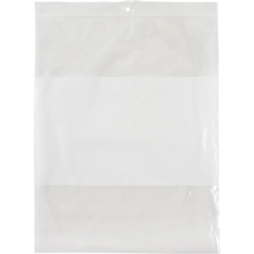 White Block Poly Bags, Reclosable, 10" x 8", 2 mils Ontario Packaging