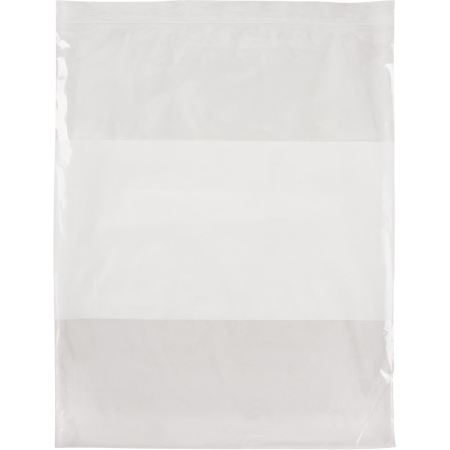 White Block Poly Bags, Reclosable, 15" x 12", 2 mils Ontario Packaging