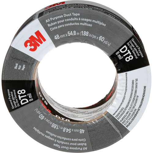 Ruban adh&eacute;sif tout usage DT8, 8 mils, Noir, 48 mm (2") x 55 m (180') Ontario Packaging