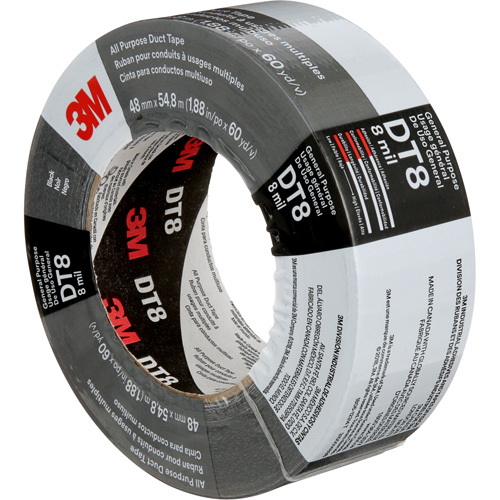 Ruban adh&eacute;sif tout usage DT8, 8 mils, Noir, 48 mm (2") x 55 m (180') Ontario Packaging