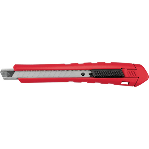 Snap-Off Knife, 9 mm, Carbide, Rubber/Polypropylene Handle Ontario Packaging