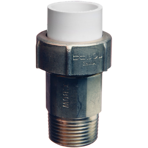 Pipe Union, 1" x 3/4", Brass/CPVC, Hub x Pex Barb Ontario Packaging