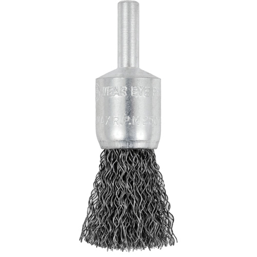 Brosse &agrave; fils cr&ecirc;p&eacute;s mont&eacute;e sur mandrin E050-12, 1/2", Fils 0,012", Tige 1/4" Ontario Packaging