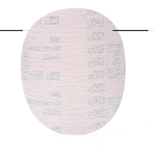 Hookit Microfinishing Film Disc 366L, 5" Dia., 120 Grit, Aluminum Oxide, 3 mils Ontario Packaging