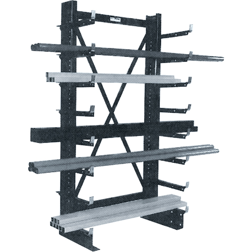 Single-sided Minitree&reg; Cantilever Rack, 36" W x 76-3/16" H Ontario Packaging