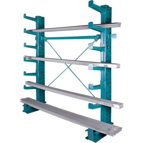 Cantilever Bar-Stock Racking - Light-Duty, Single Sided, 12" Arm, 75" H Ontario Packaging