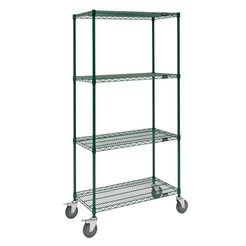 Wire Shelf Cart, Epoxy Finish, 36" x 80" x 18", 800 lbs. Capacity Ontario Packaging