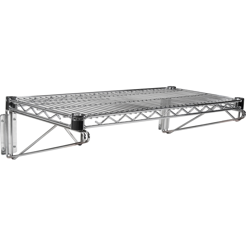 Wall Mount Wire Shelving Kit, Single Bracket, 200 lbs. Capacity, 14" D Ontario Packaging