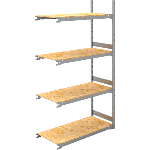 Wide Span Record Storage Shelving, Steel, 4 Shelves, 42" W x 18" D x 84" H, Add-On Kit Ontario Packaging