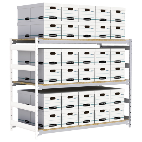 &eacute;tag&egrave;re-classeur de grande largeur, Acier, 3 Tablettes, 72" la x 32" p x 60" h, Ensemble Ajout Ontario Packaging