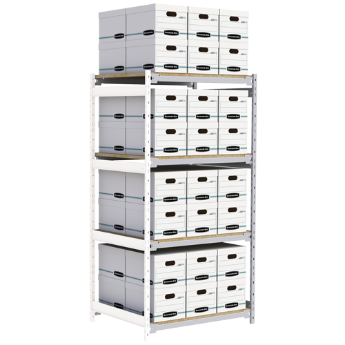 &eacute;tag&egrave;re-classeur de grande largeur, Acier, 4 Tablettes, 42" la x 32" p x 84" h, Ensemble Ajout Ontario Packaging