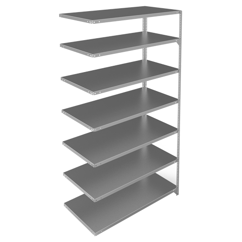 Shelving Unit, Galvanized Steel, Slotted Angle, 275 lbs. Capacity, 48" W x 84" H x 24" D Ontario Packaging