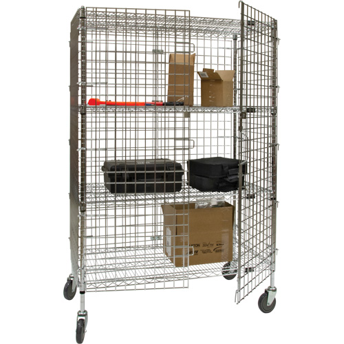 Security Cart, Chrome Plated, 48" x 69" x 24", 500 lbs. Capacity Ontario Packaging