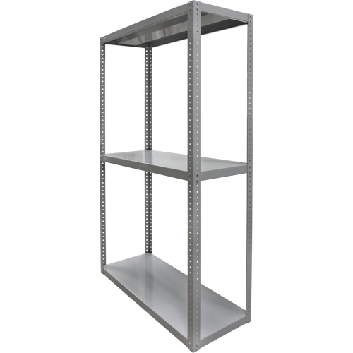 Heavy-Duty Shelving, Steel, Bolted, 3000 lbs. Capacity, 36" W x 72" H x 18" D Ontario Packaging