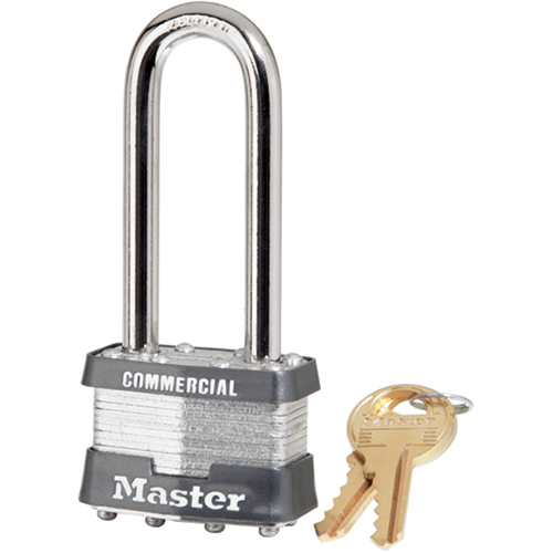 Commercial Padlock, Silver, Keyed Different, Laminated Steel, 1-3/4" Width Ontario Packaging
