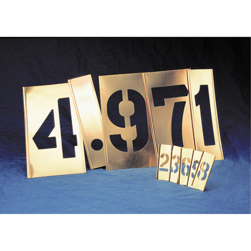 Gothic Brass Interlocking Stencils - Individual Letters & Numbers, Number, 6" Ontario Packaging