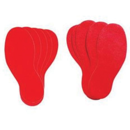 Floor Marking Labels, Footprint, 12" L x 3.75" W, Red, Vinyl Ontario Packaging