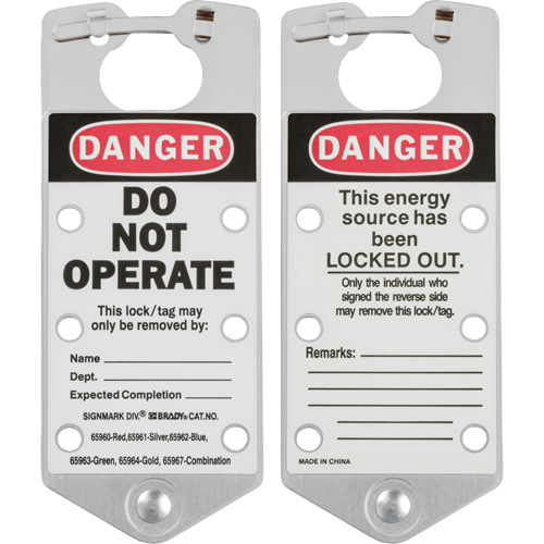 Labeled Lockout Hasps, Silver Ontario Packaging