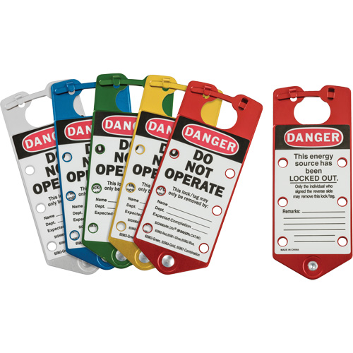 Labeled Lockout Hasps, Blue/Green/Red/Silver/Yellow Ontario Packaging