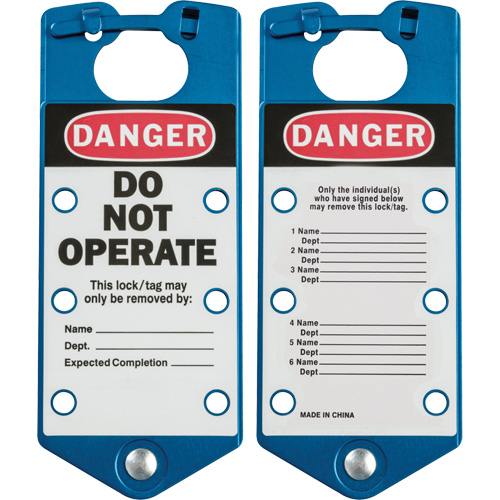 Labeled Lockout Hasps, Blue Ontario Packaging