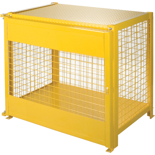 Gas Cylinder Cabinets, 6 Cylinder Capacity, 44" W x 30" D x 37" H, Yellow Ontario Packaging