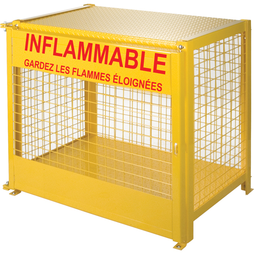 Gas Cylinder Cabinets, 6 Cylinder Capacity, 44" W x 30" D x 37" H, Yellow Ontario Packaging