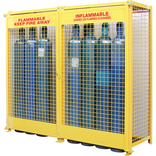 Armoires pour cylindres &agrave; gaz, nbre de bouteilles: 20, 88" , 30" , 74" , Jaune Ontario Packaging