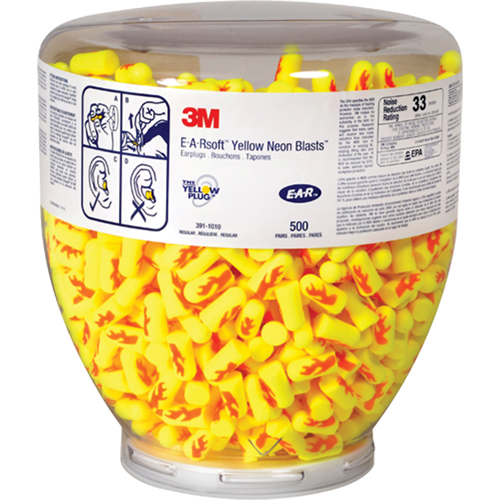 Bouchons d'oreilles E-A-RSoft Yellow Neon, Vrac - Contenant Ontario Packaging