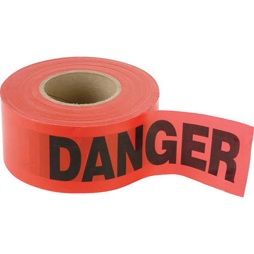 Petits rubans standards pour barricades, Anglais, 3" la x 300' lo, 2 mils, Noir/rouge Ontario Packaging