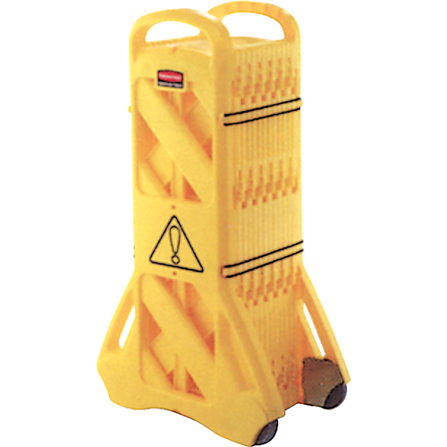 Portable Mobile Barriers, 13' L, Plastic, Yellow Ontario Packaging