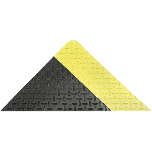 Tapis antifatigue ergonomique Saddle Trax, Losange, 2' x 3' x 1", Noir/Jaune, Vinyle Ontario Packaging