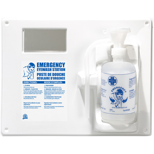 Poste de douche oculaire - Poste simple a/bouteille vide Ontario Packaging