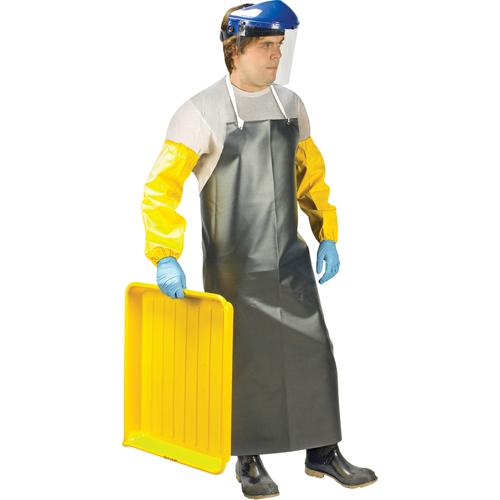 Heavy-Duty Apron, Nitrile/Polyester, 48" L x 35" W, Black Ontario Packaging