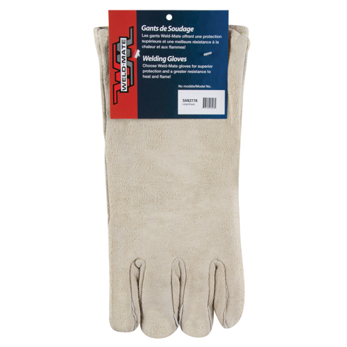 Premium Welder's Gloves, Split Cowhide, Size Large Ontario Packaging
