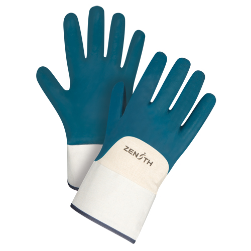 Gants &agrave; poignet de s&eacute;curit&eacute; de poids lourd, 10/T-Grand, R&ecirc;vetement Nitrile, Enveloppe en Coton Ontario Packaging