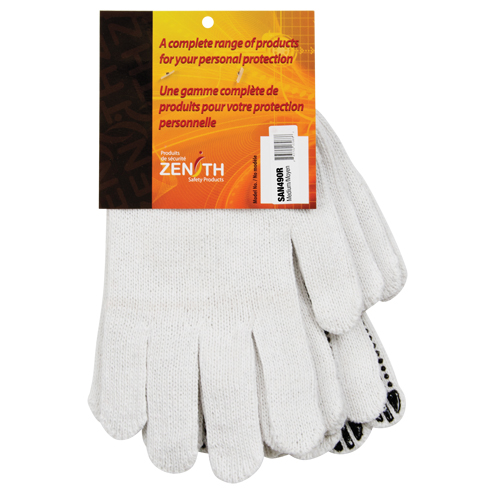 Gants tricot&eacute;s &agrave; pois, Poly/coton, Un c&ocirc;t&eacute;, Calibre 7, Moyen Ontario Packaging