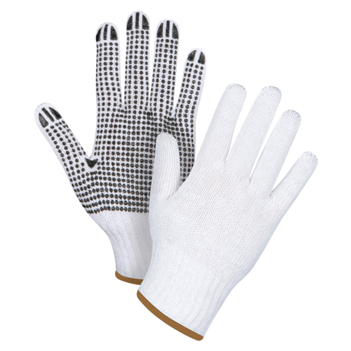 Gants tricot&eacute;s &agrave; pois, Poly/coton, Un c&ocirc;t&eacute;, Calibre 7, Grand Ontario Packaging
