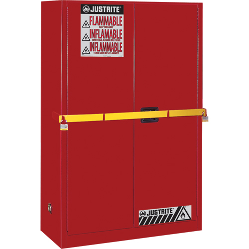 High Security Flammables Safety Cabinet with Steel Bar, 45 gal., 2 Shelves Ontario Packaging