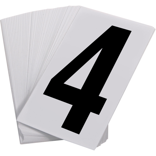 Pressure Sensitive Numbering, 4, 3-1/2" H, Black on White Ontario Packaging