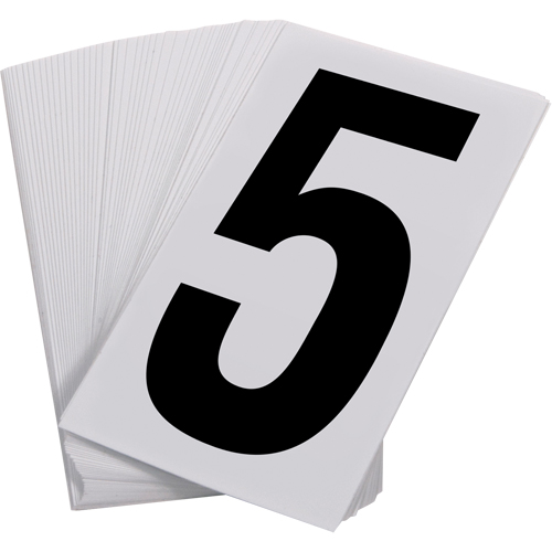 Num&eacute;ros autocollants, 5, 3-1/2" h, Noir sur blanc Ontario Packaging
