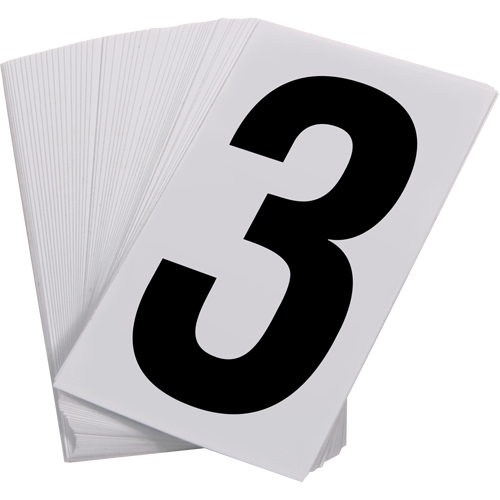 Pressure Sensitive Numbering, 3, 3-1/2" H, Black on White Ontario Packaging