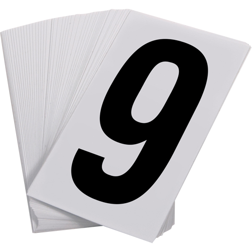 Pressure Sensitive Numbering, 9, 3-1/2" H, Black on White Ontario Packaging