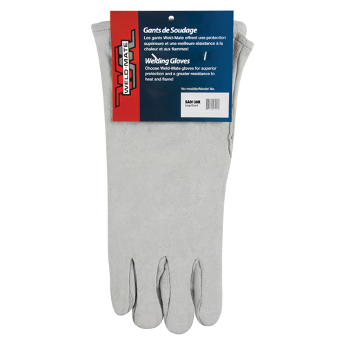 Standard-Duty Welder's Gloves, Split Cowhide, Size Large Ontario Packaging