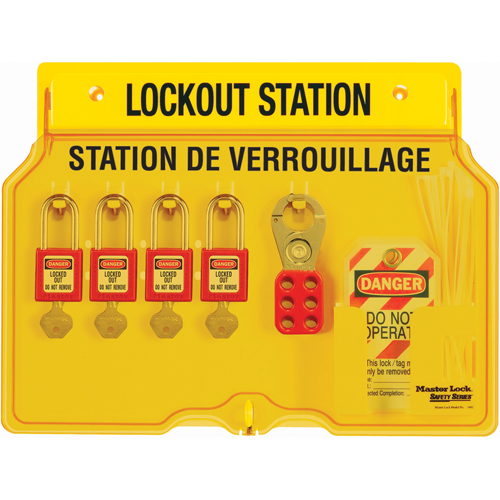 Station de verrouillage, Cadenas Thermoplastique, Capacit&eacute; de 4, Cadenas Compris Ontario Packaging