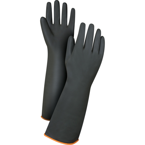 Heavyweight Chemical-Handling Gloves, Size Large/9, 18" L, Rubber Latex, 30-mil Ontario Packaging
