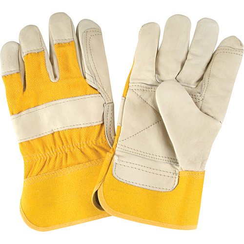 Premium Quality Fitters Gloves, Large, Grain Cowhide Palm, Cotton Inner Lining Ontario Packaging